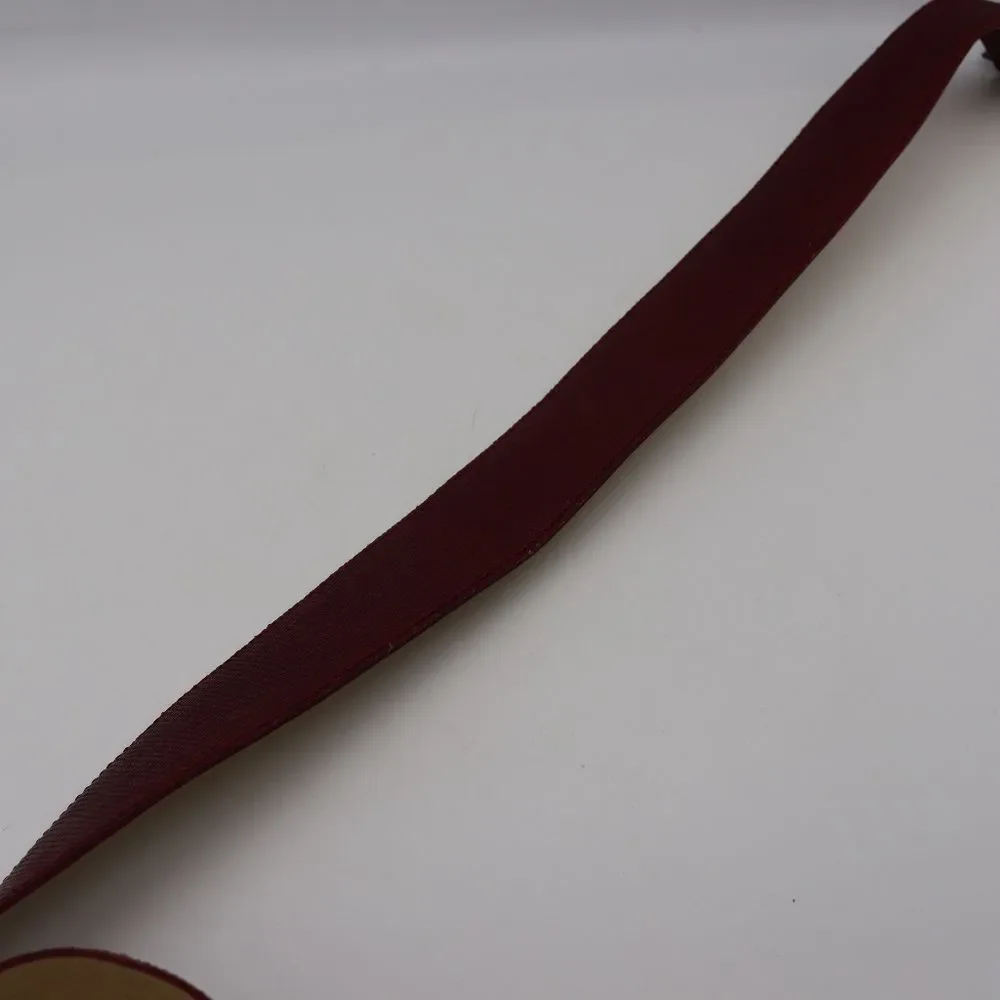 Vintage Red Textured Leather Bonded Belt Retro Funky Groovy M/L
